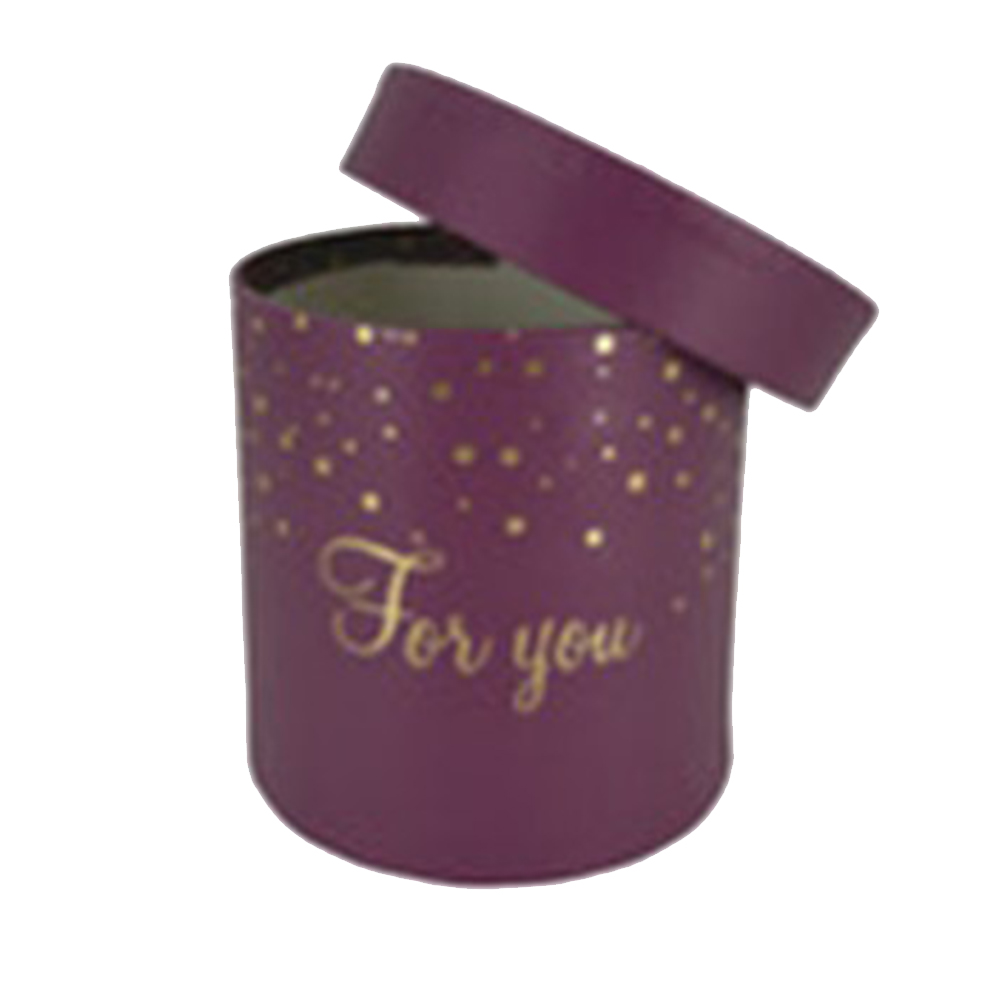 Коробка шляпная "For you", D12xH12 см Темно-сиреневый