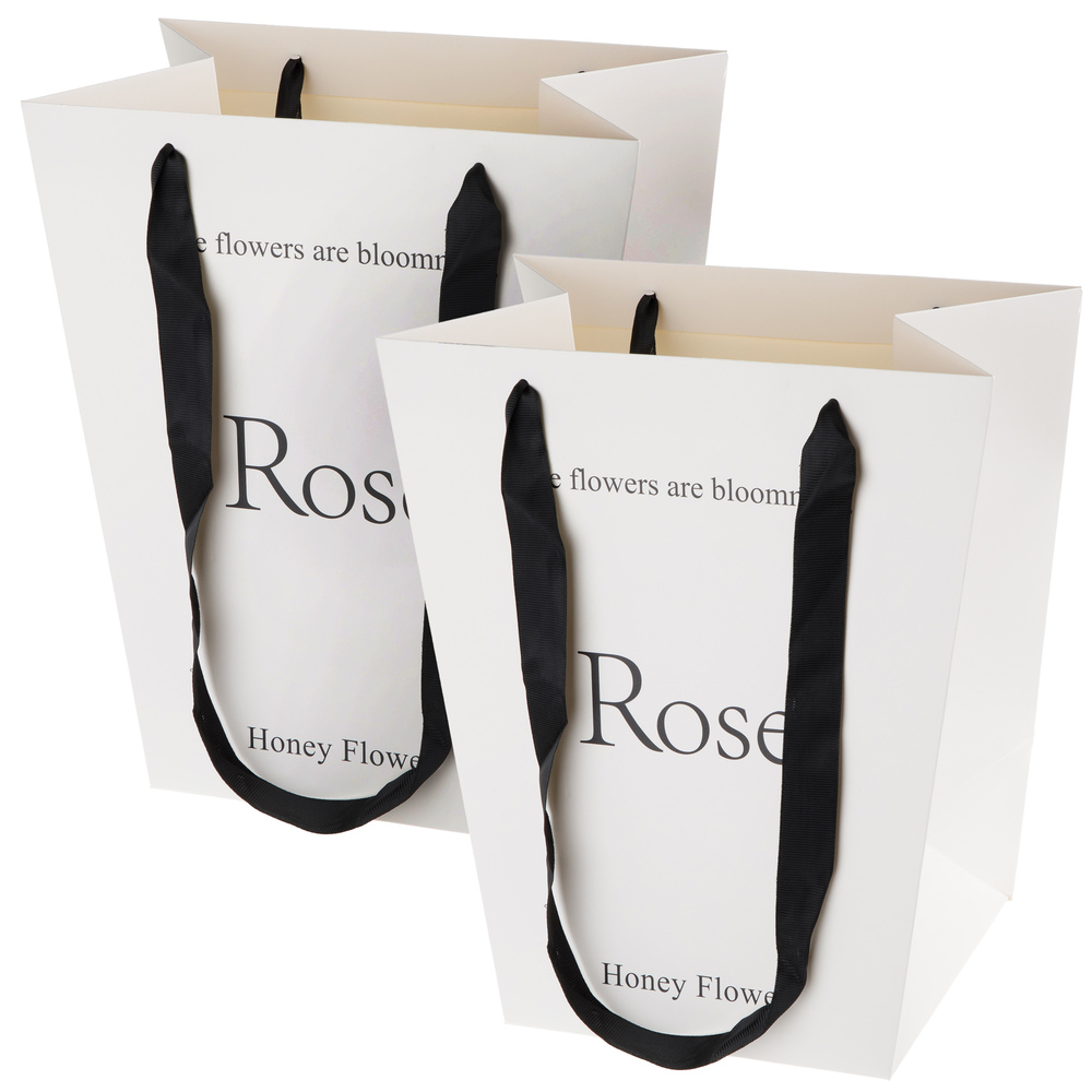 Сумка подарочная "Roses" (картон), 30x20xH24 см, набор (2 шт) Белый