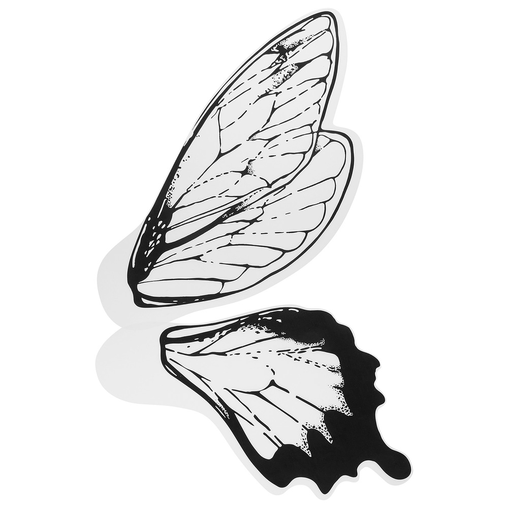 Пленка прозрачная "Крылья бабочки", 50x56 см, 45 mic, набор (40 шт) Серый-черный