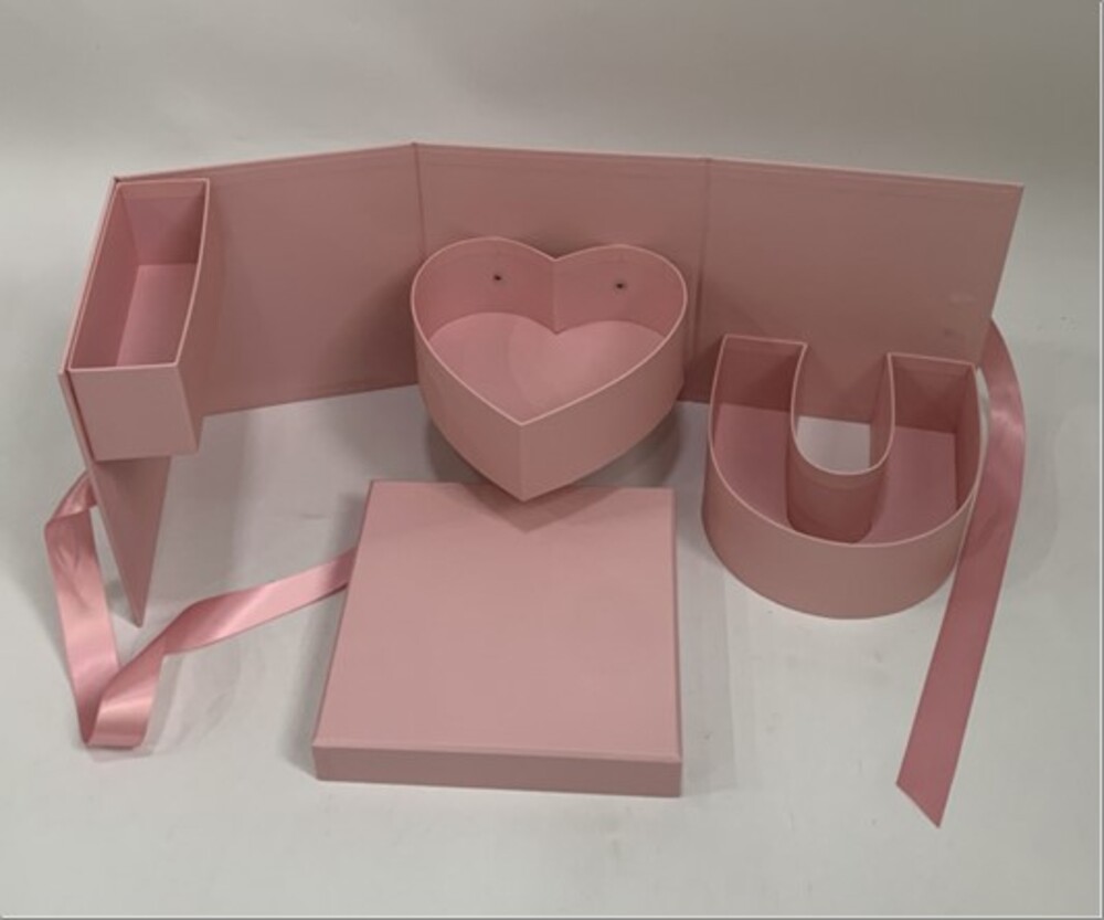 Коробка подарочная, "Надпись" 18,5x18,5xH19 см Розовый