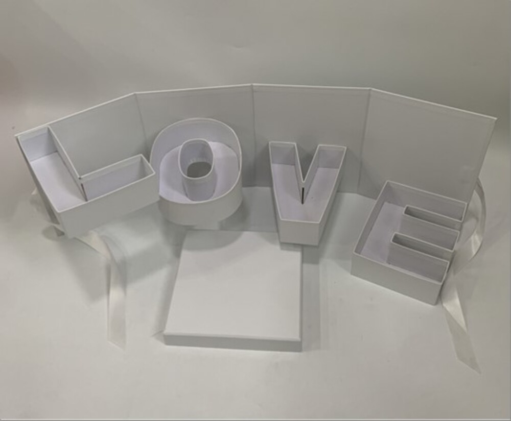 Коробка подарочная, "Надпись" 20x20xH24 см Белый