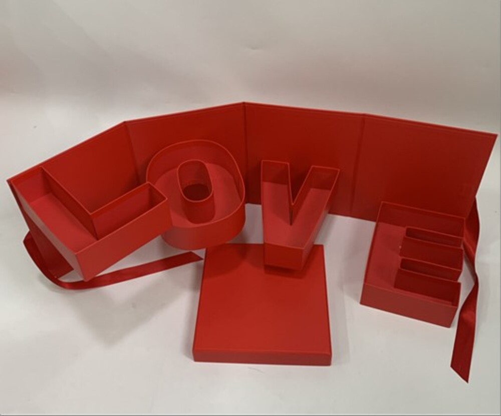 Коробка подарочная, "Надпись" 20x20xH24 см Красный