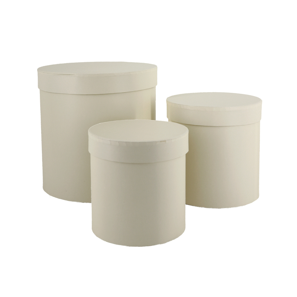 Коробка шляпная, D21xH21 см - D14xH14 см, набор (3 шт) Оливковый