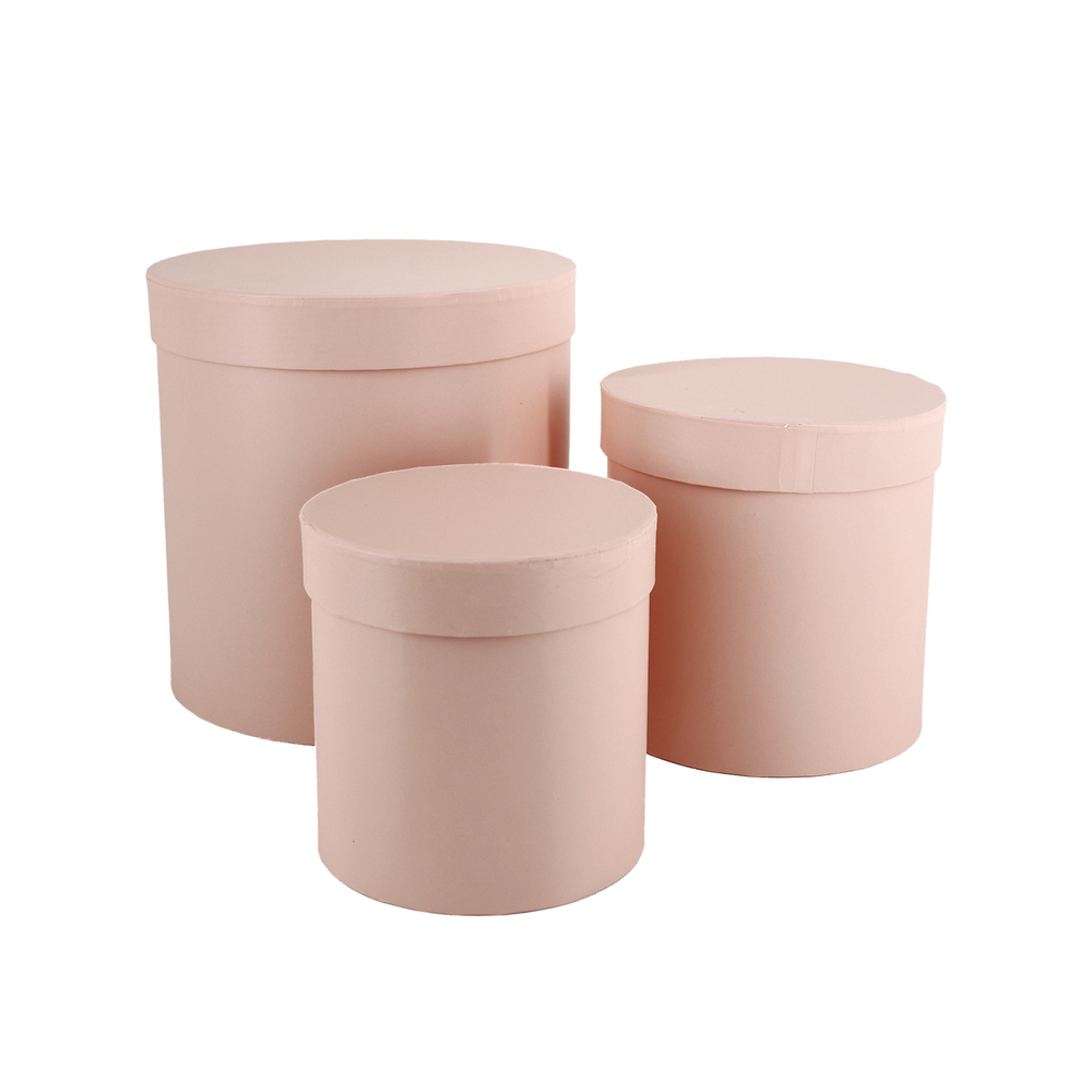 Коробка шляпная, D21xH21 см - D14xH14 см, набор (3 шт) Желтый