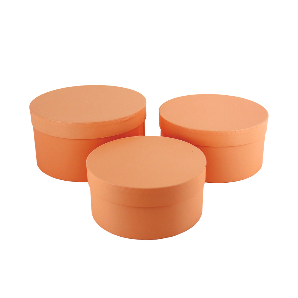 Коробка шляпная, D21xH12 см - D18xH8 см, набор (3 шт) Светло-розовый