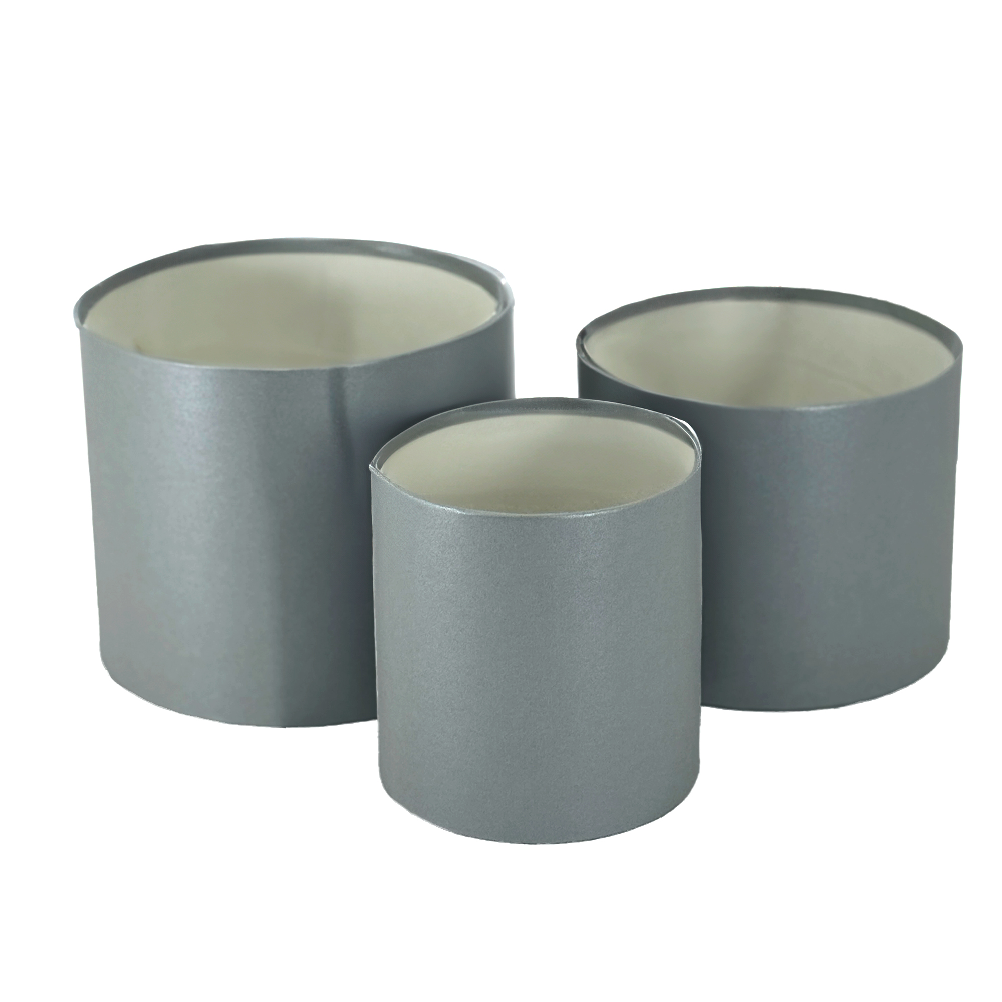 Коробка шляпная, D12xH12 см, D14,5xH12 см, D16xH14 см, набор (3 шт), без крышки Серый