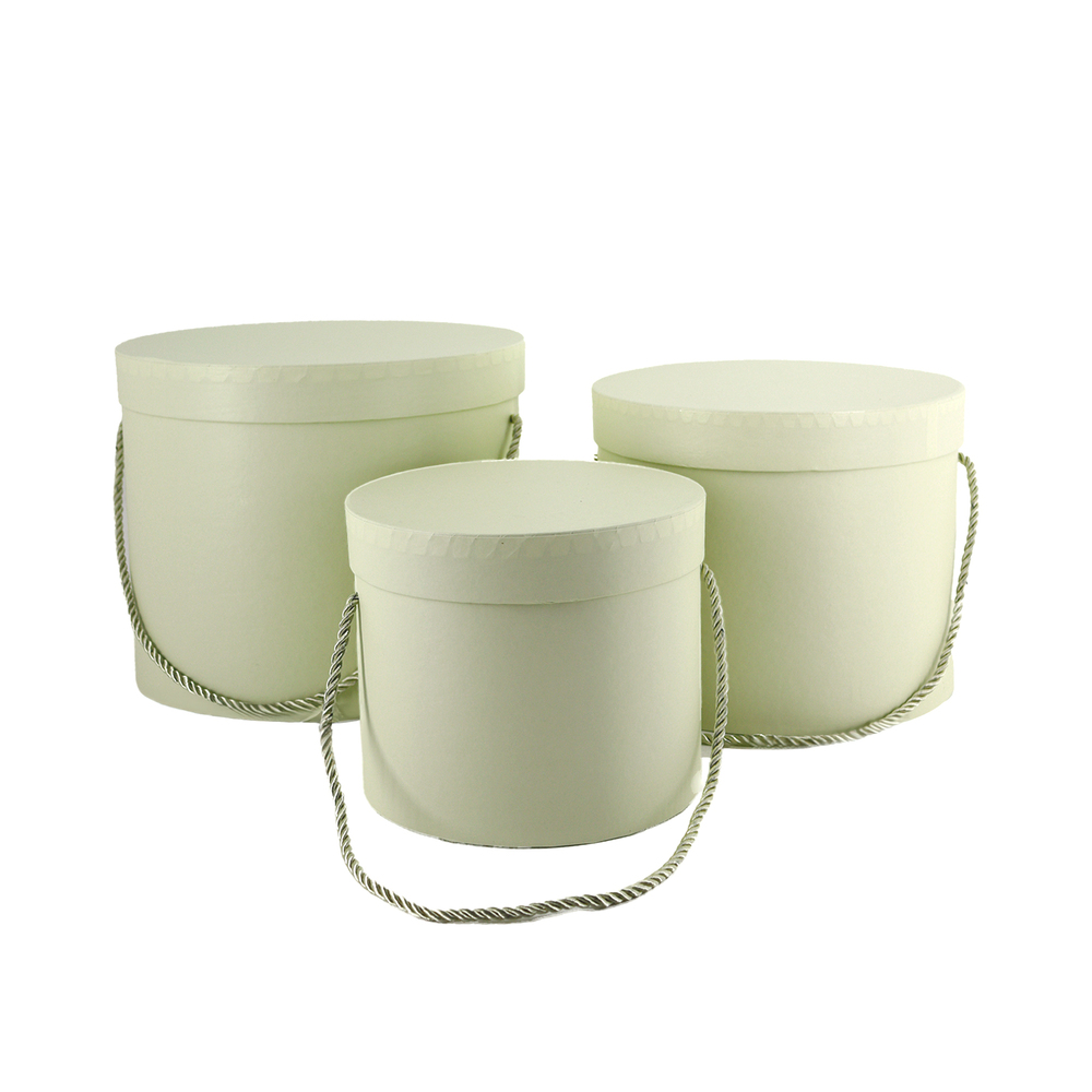 Коробка шляпная, D23xH19,5 см - D16xH15 см, набор (3 шт) Кремовый