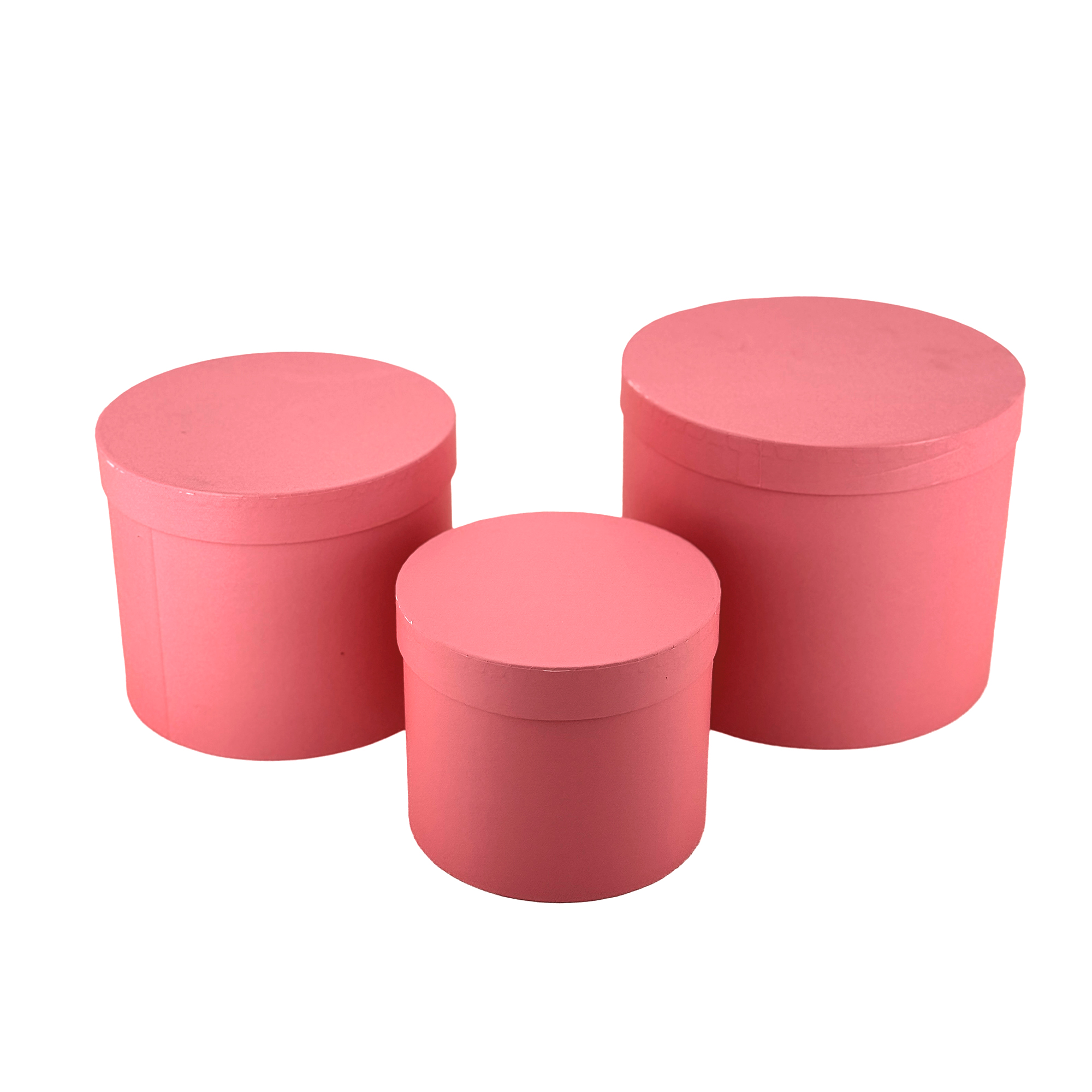 Коробка шляпная, D23xH19,5 см, D18,5xH17 см, D16xH15 см, набор (3 шт), с крышкой, ручкой Коричневый-