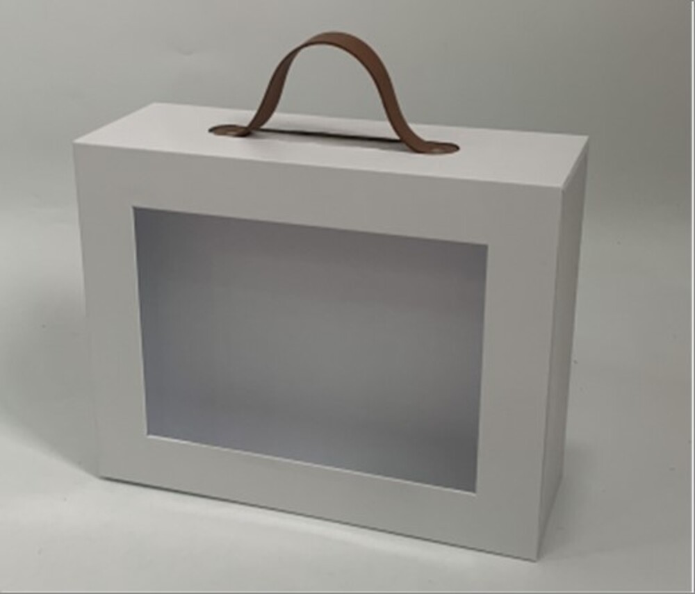 Коробка подарочная, 28х22хH10 см, с окном Белый