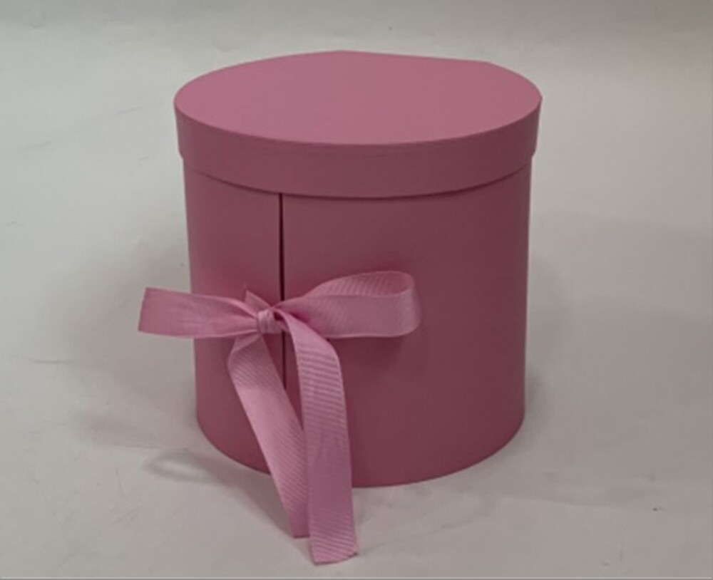 Коробка подарочная, 18x17xH17 см, с крышкой, бантом Розовый