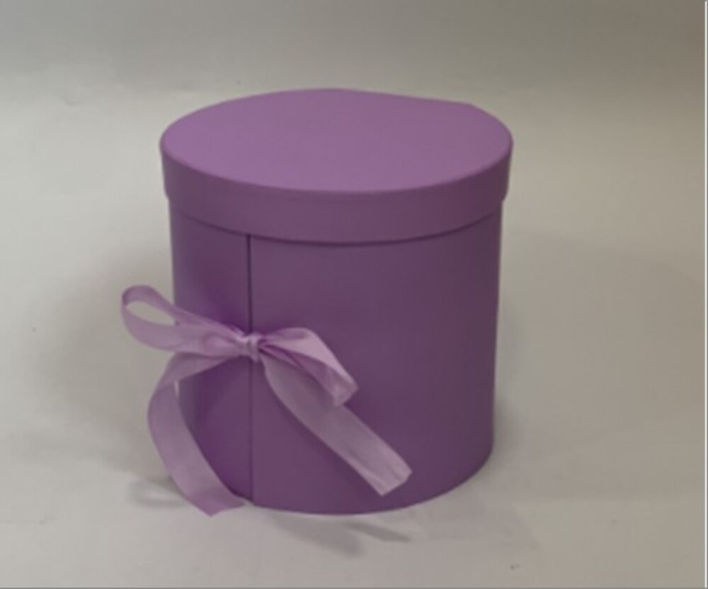 Коробка подарочная, 18x17xH17 см, с крышкой, бантом Фиолетовый
