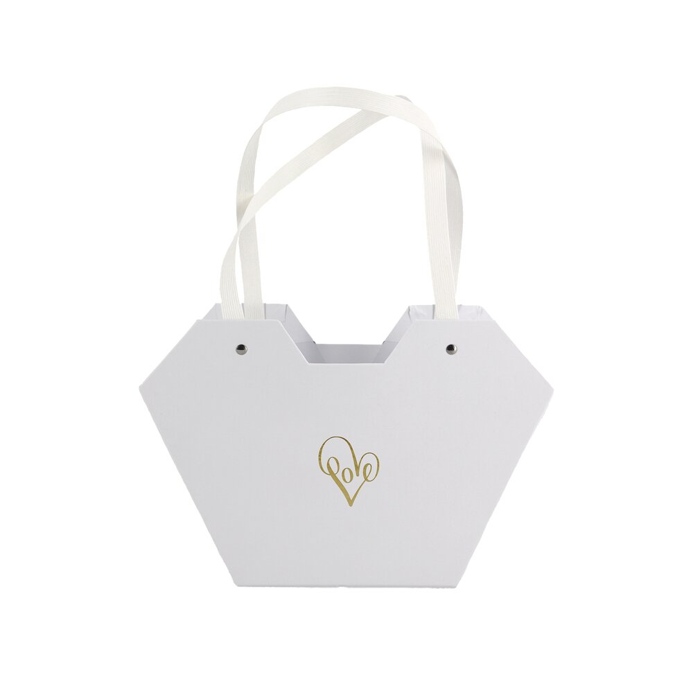 Коробка-кашпо "Сумка", 23x9xH15 см, с ручкой Белый