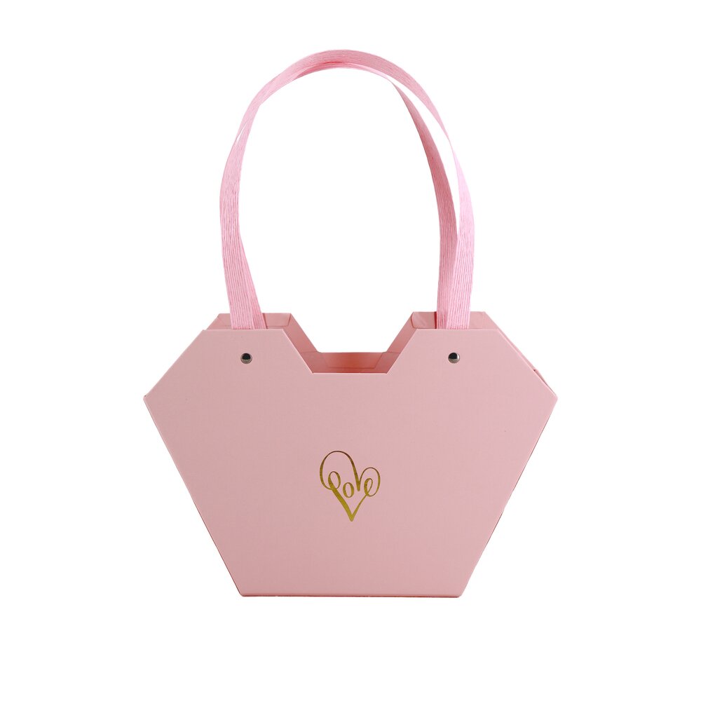 Коробка-кашпо "Сумка", 23x9xH15 см, с ручкой Розовый