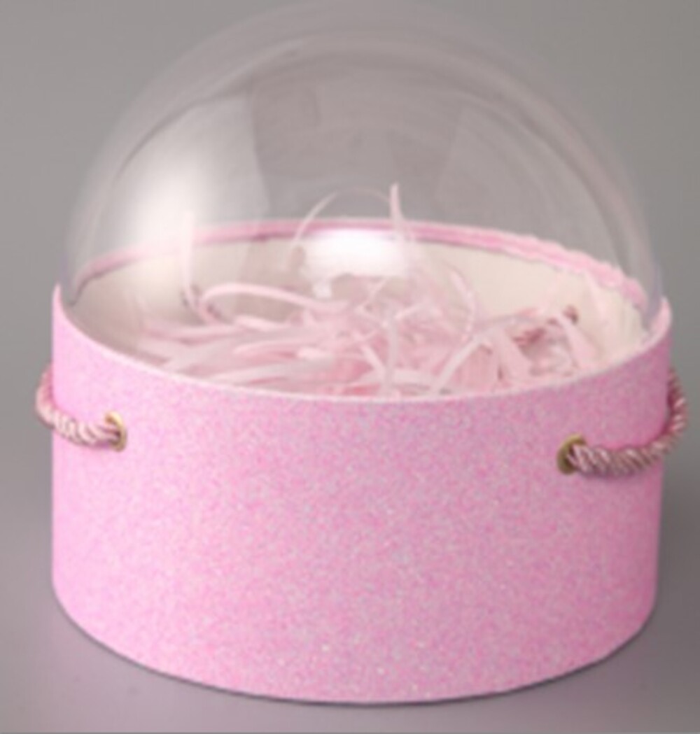 Коробка шляпная, D16,5xH16,5 см, с окном Розовый