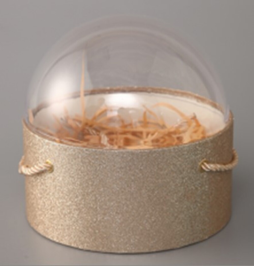 Коробка шляпная, D16,5xH16,5 см, с окном Золотой