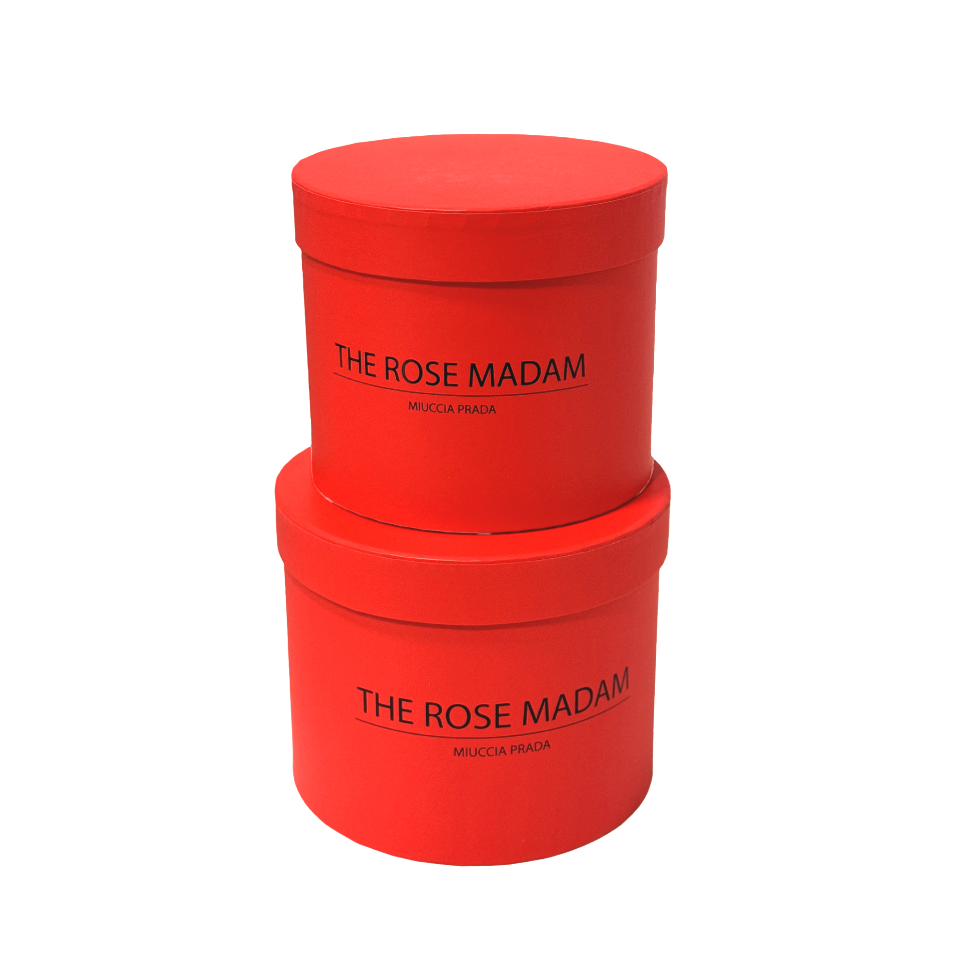 Коробка шляпная "Принт", D20хH16 см, D18хH15,5 см, набор (2 шт), с крышкой Розовый