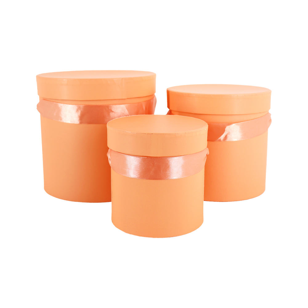 Коробка шляпная, D18xH17 см, D15xH14,5 см, D13xH12 см, набор (3 шт), с крышкой