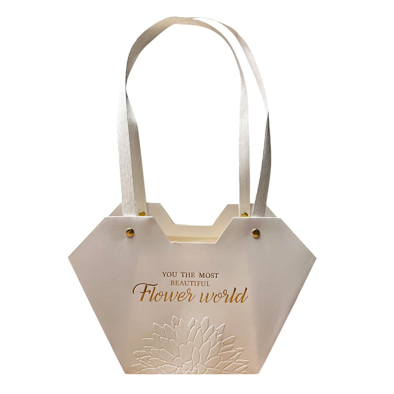 Сумка подарочная (картон), 23x9xH15 см Белый