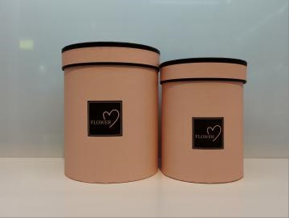 Коробка шляпная "Принт", D14,5xH17,5 см, D12,5xH15,5 см, набор (2шт), с крышкой Розовый