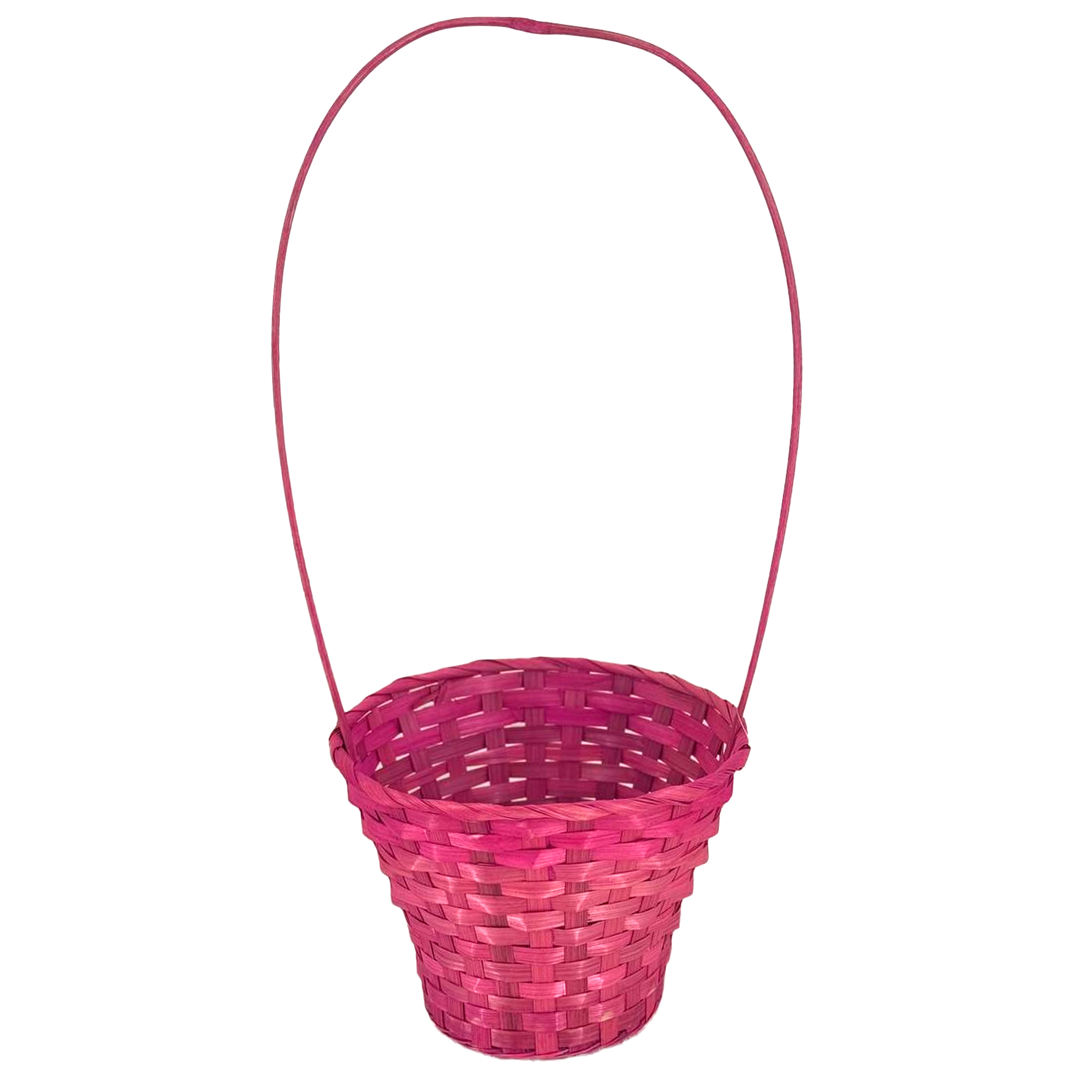 Корзина плетеная (бамбук), D23xH17/53 см Розовый