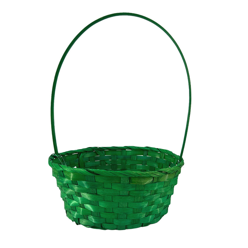 Корзина плетеная (бамбук), 25x19xH11/40 см Зеленый