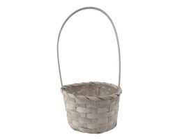 Корзина плетеная (бамбук), D16xH9/30 см Белый