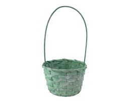 Корзина плетеная (бамбук), D16xH9/30 см Зеленый