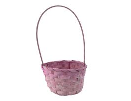 Корзина плетеная (бамбук), D16xH9/30 см Розовый