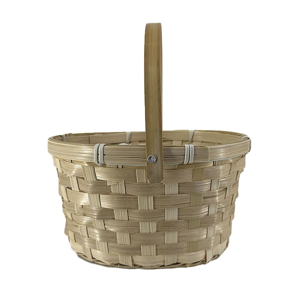 Корзина плетеная (бамбук), 19x14,5xH11/21 см Натуральный