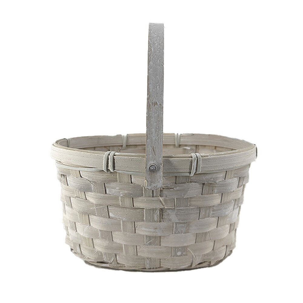 Корзина плетеная (бамбук), 19x14,5xH11/21 см Белый