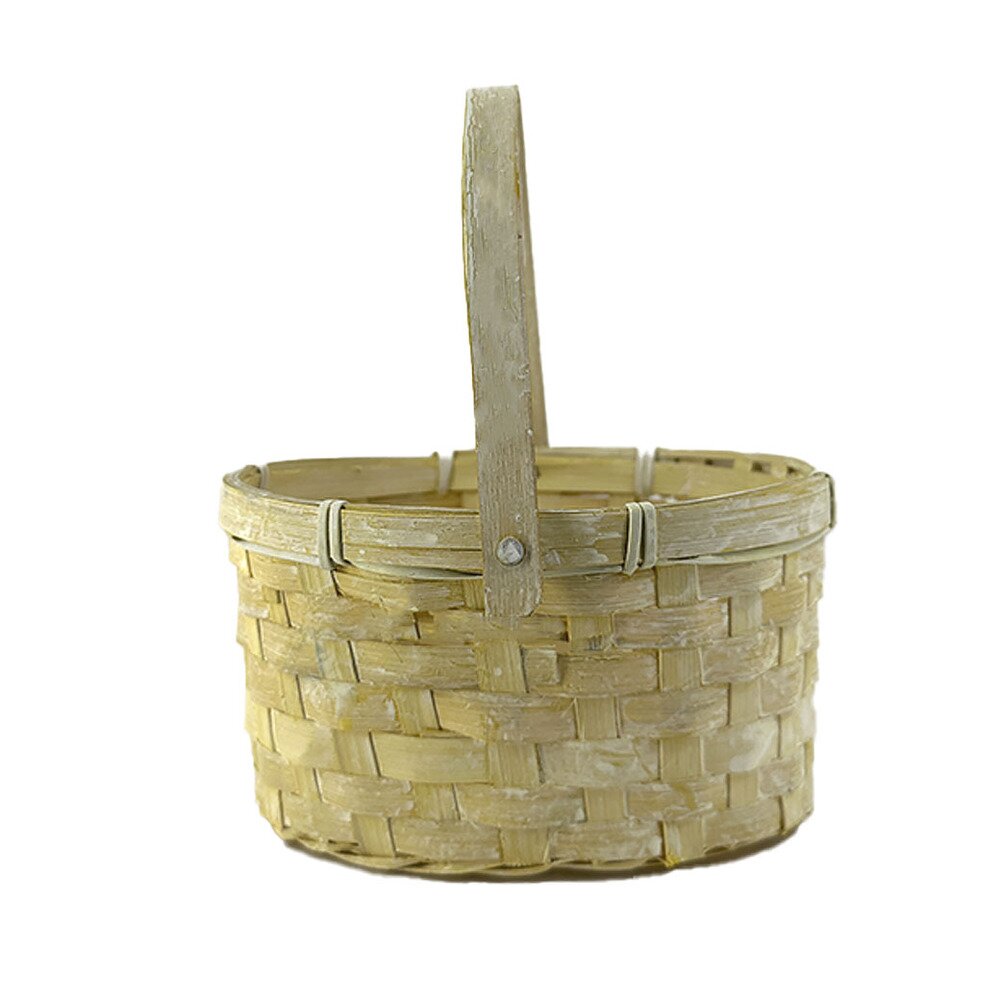 Корзина плетеная (бамбук), 19x14,5xH11/21 см Желтый