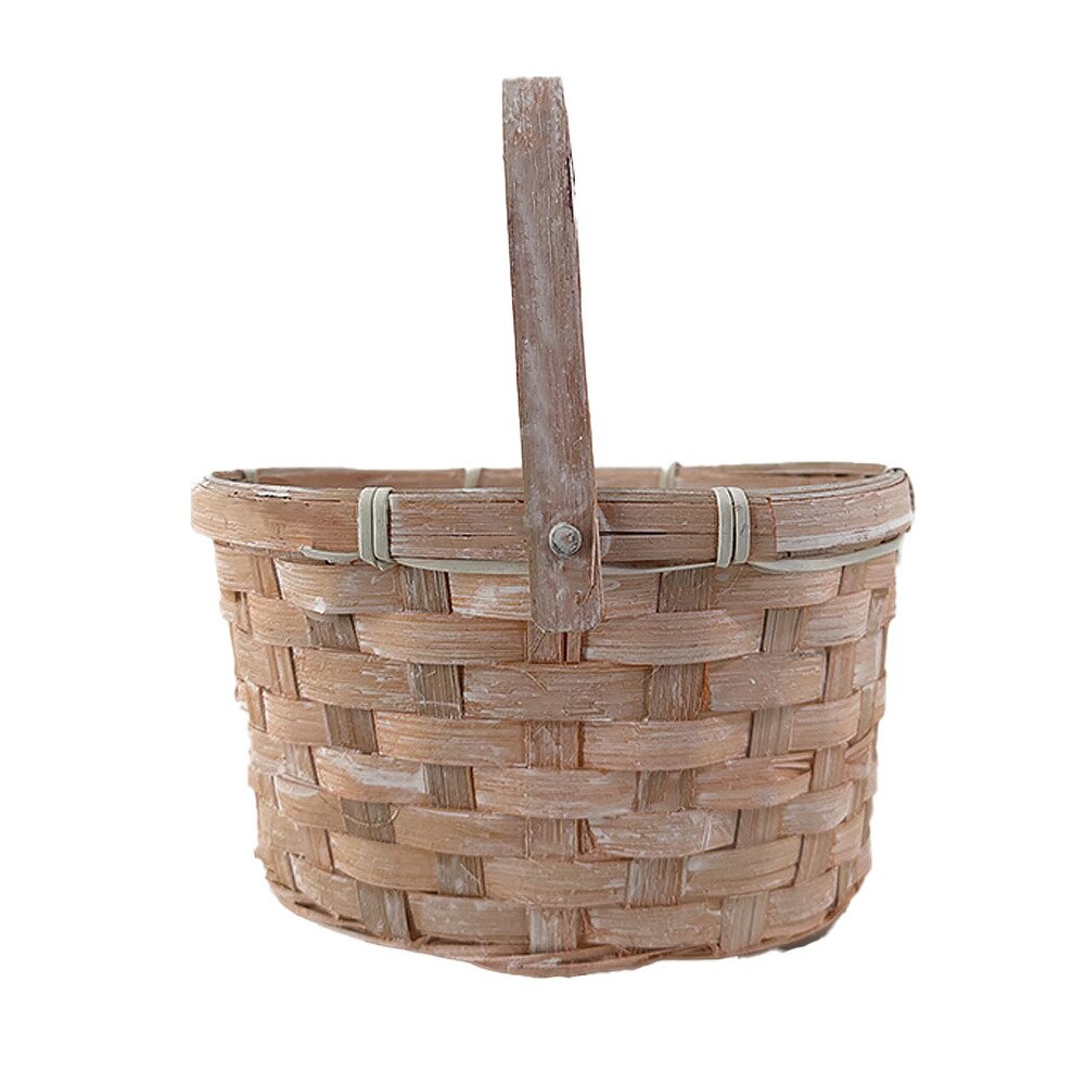 Корзина плетеная (бамбук), 19x14,5xH11/21 см Оранжевый