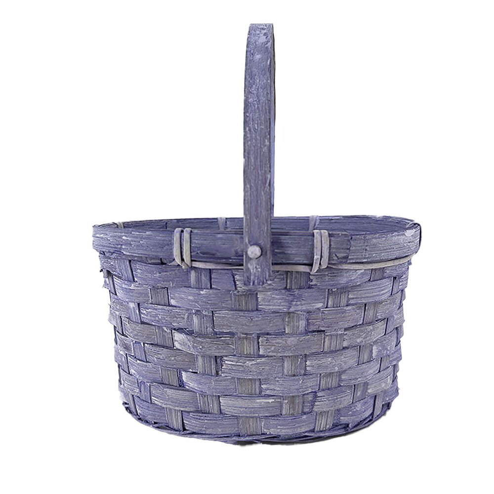 Корзина плетеная (бамбук), 19x14,5xH11/21 см Фиолетовый