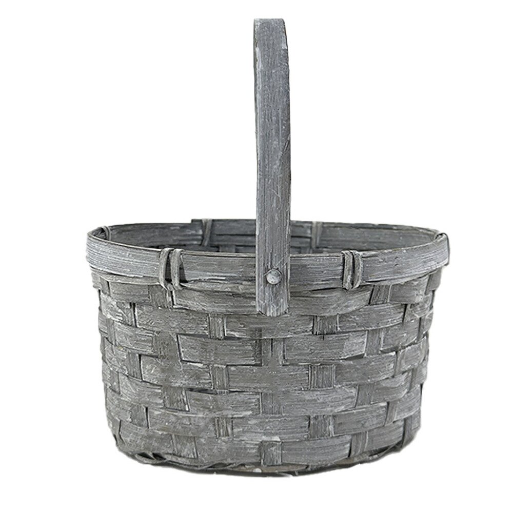 Корзина плетеная (бамбук), 19x14,5xH11/21 см Серый