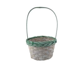 Корзина плетеная "Кант" (бамбук), D17xH9/30 см Зеленый