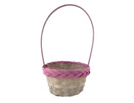 Корзина плетеная "Кант" (бамбук), D17xH9/30 см Розовый