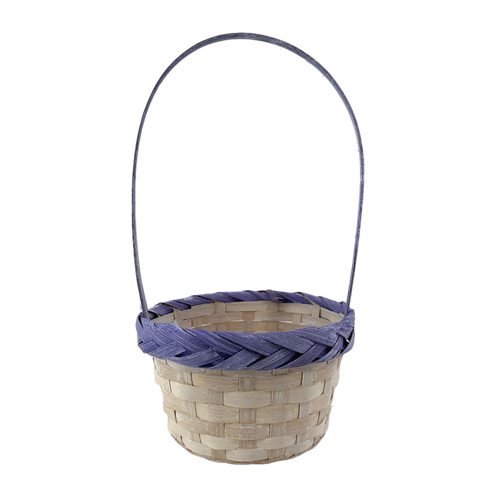 Корзина плетеная "Кант" (бамбук), D17xH9/30 см Фиолетовый