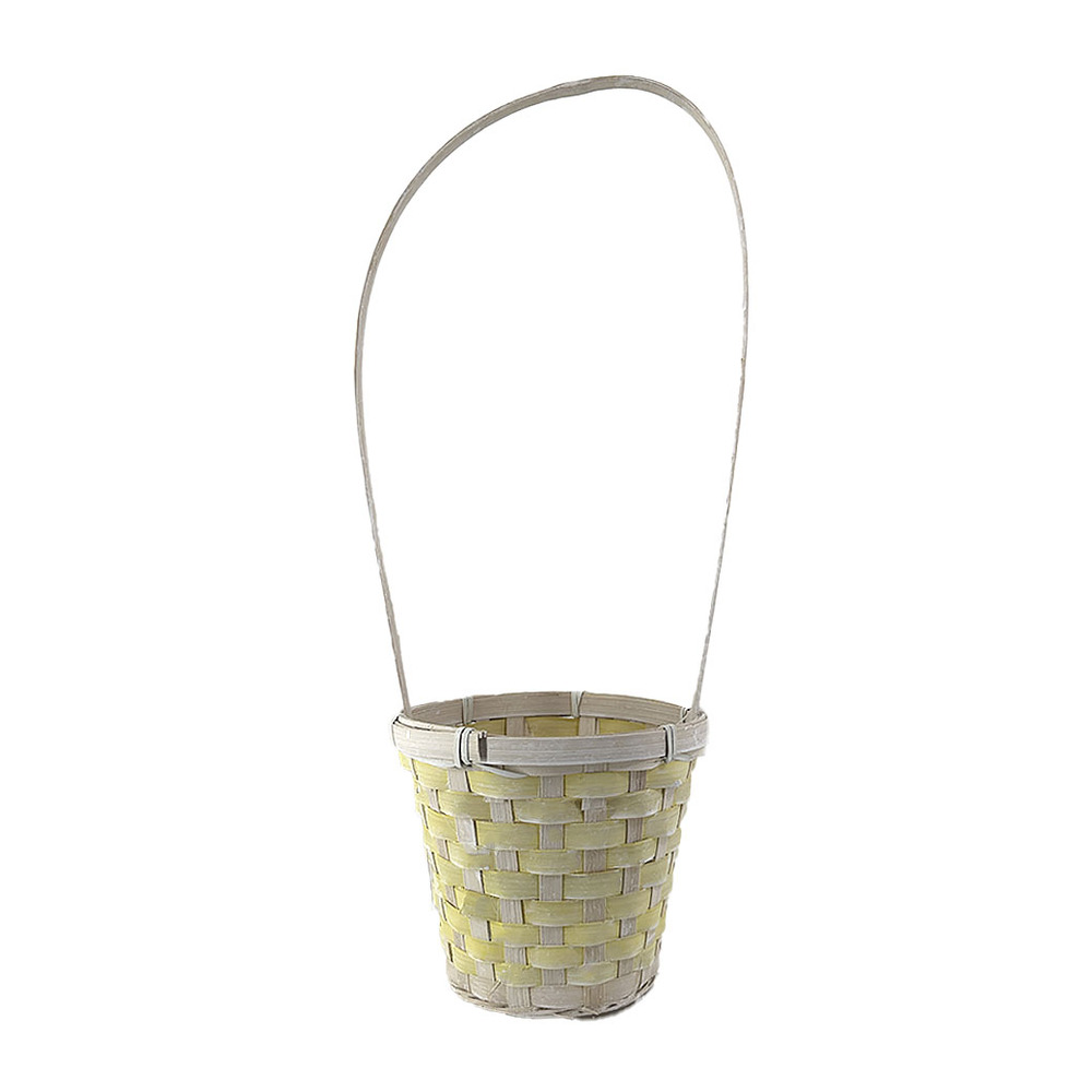 Корзина плетеная "Кант" (бамбук), D16xH14/44 см Желтый