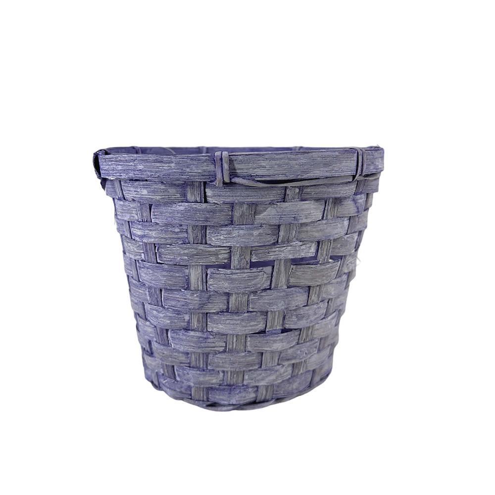 Корзина плетеная (бамбук), D18xH15 см Фиолетовый
