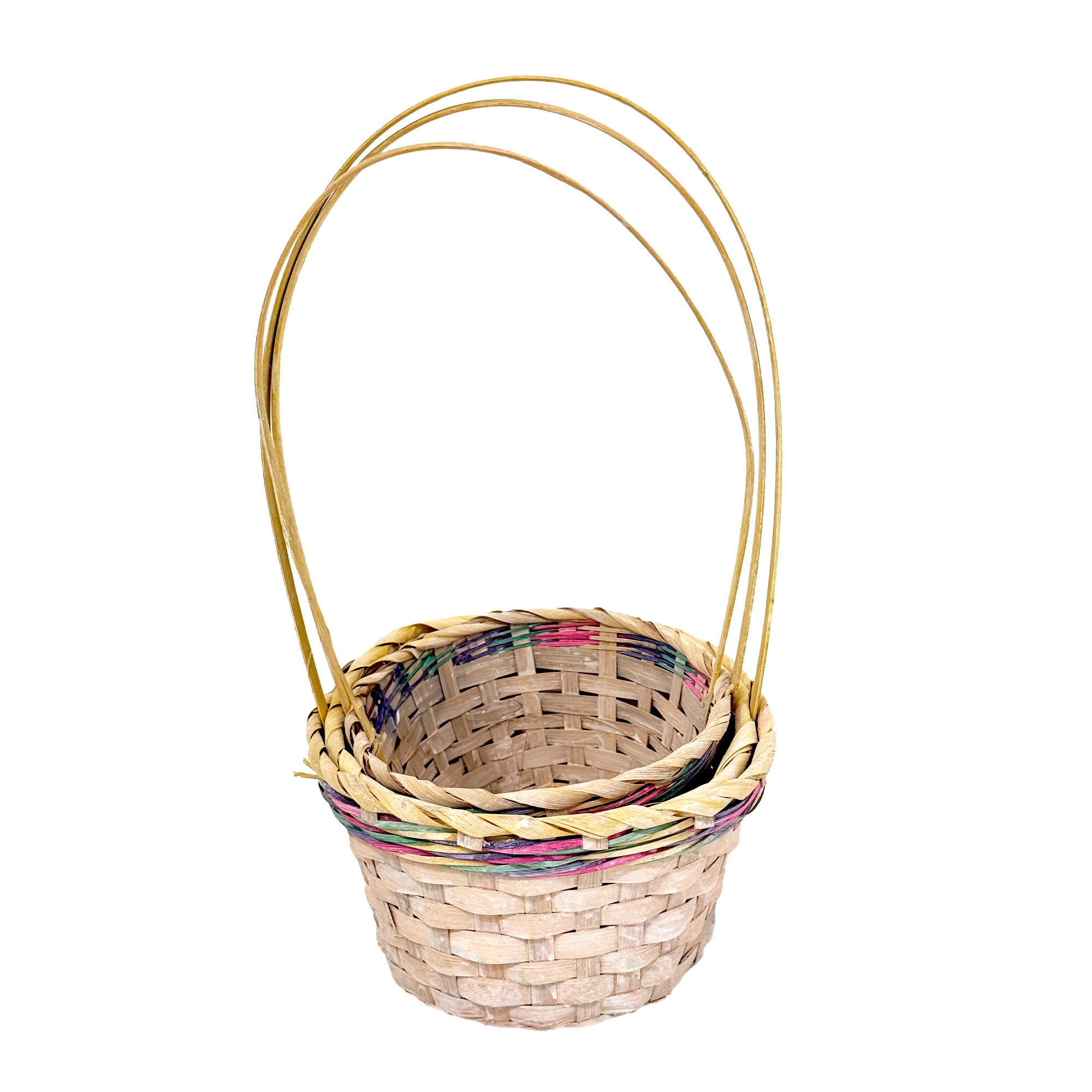 Корзина плетеная "Кант" (бамбук), 27x21xH10/38 см - 22x18xH10/34 см, набор (3 шт) Желтый