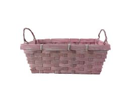 Корзина плетеная (бамбук), 26x17xH9 см Розовый