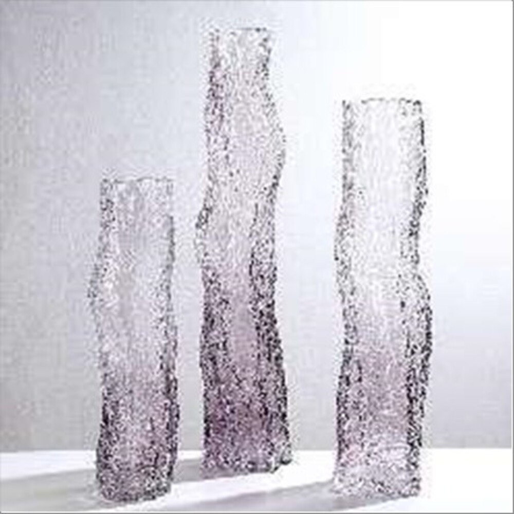 Ваза "Айсберг" (стекло), D10,5xH40 см, с декоративной текстурой Светло-сиреневый