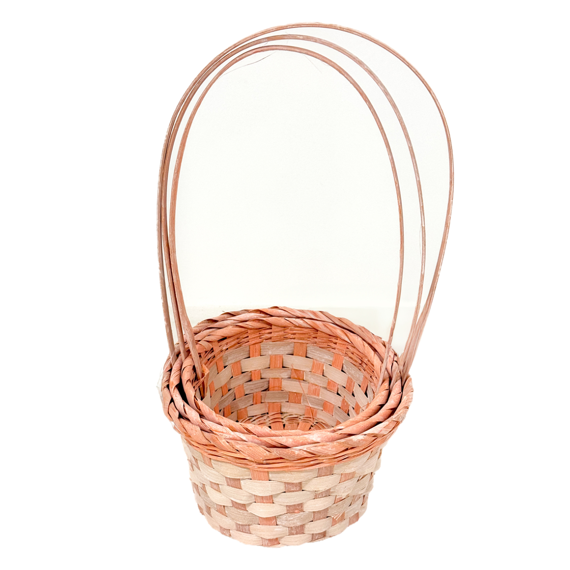 Корзина плетеная "Кант" (бамбук), 22x18xH10/34 см - 27x21xH10/38 см, набор (3 шт) Оранжевый