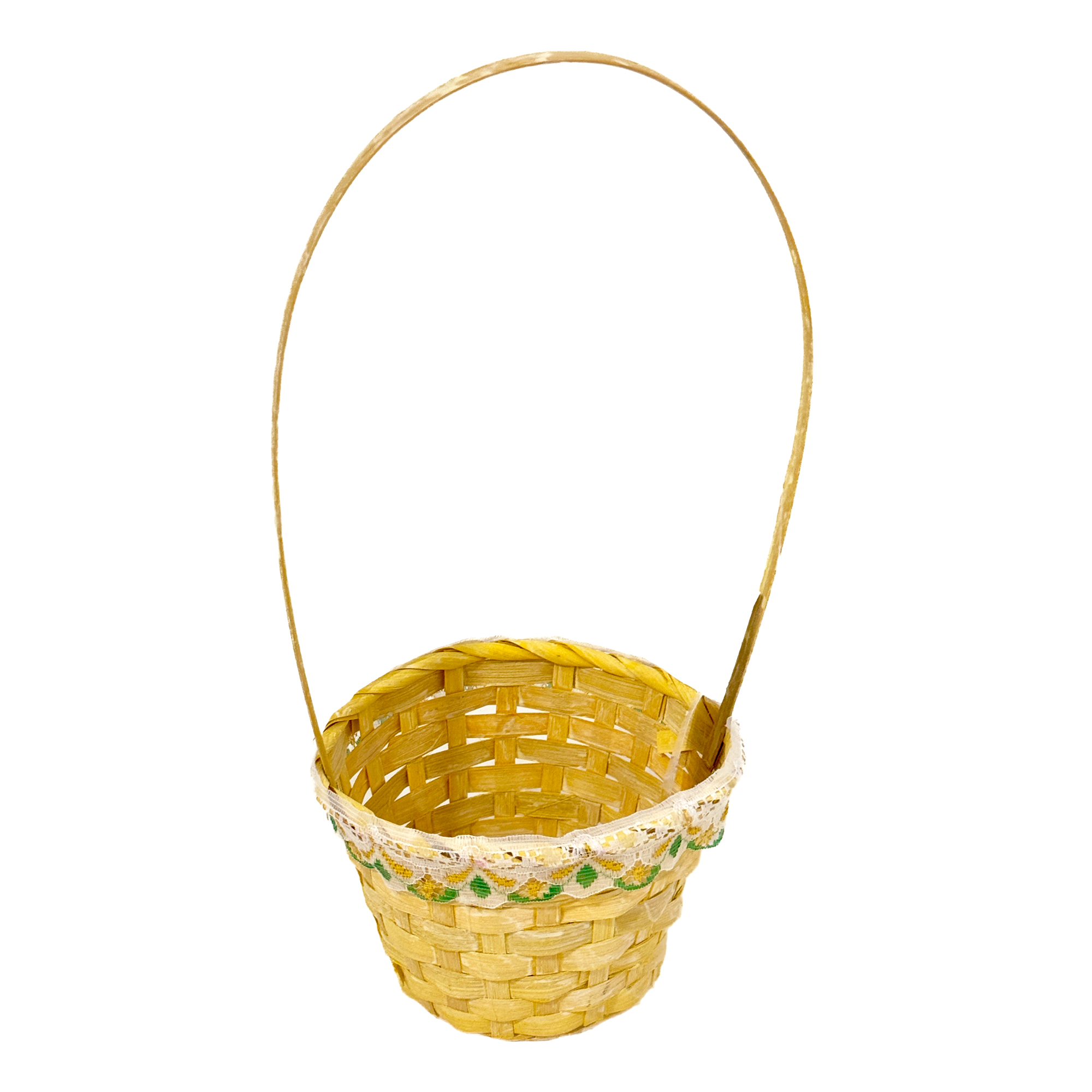 Корзина плетеная "Кант" (бамбук), D13xH9,5/28 см Желтый