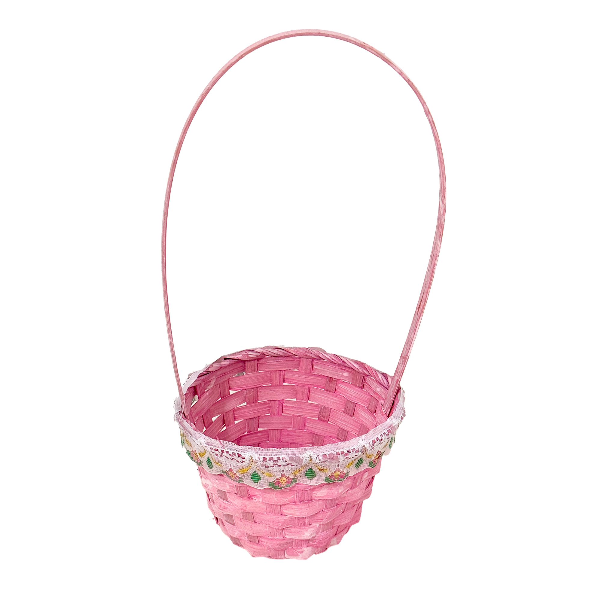 Корзина плетеная "Кант" (бамбук), D13xH9,5/28 см Розовый