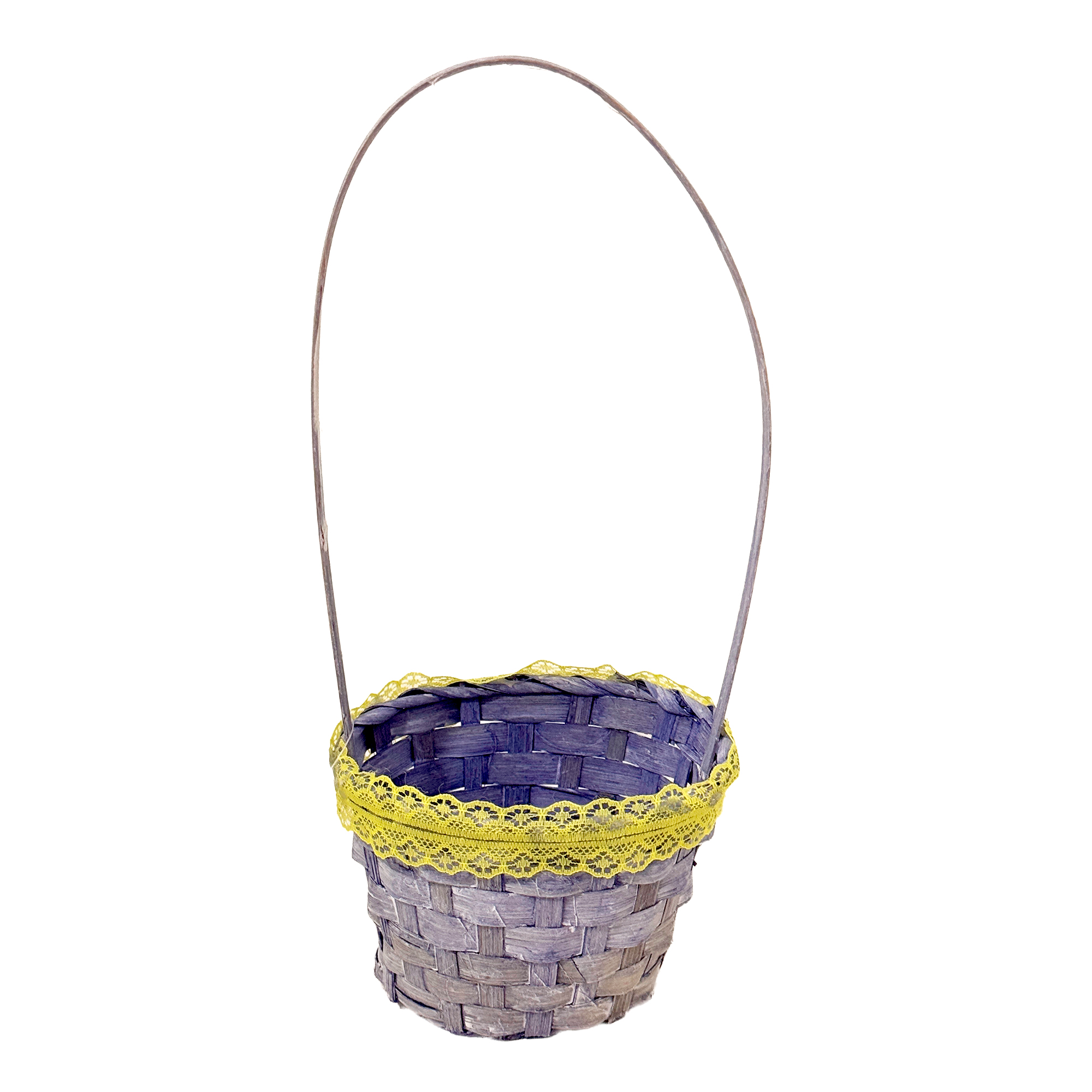 Корзина плетеная "Кант" (бамбук), D13xH9,5/28 см Фиолетовый