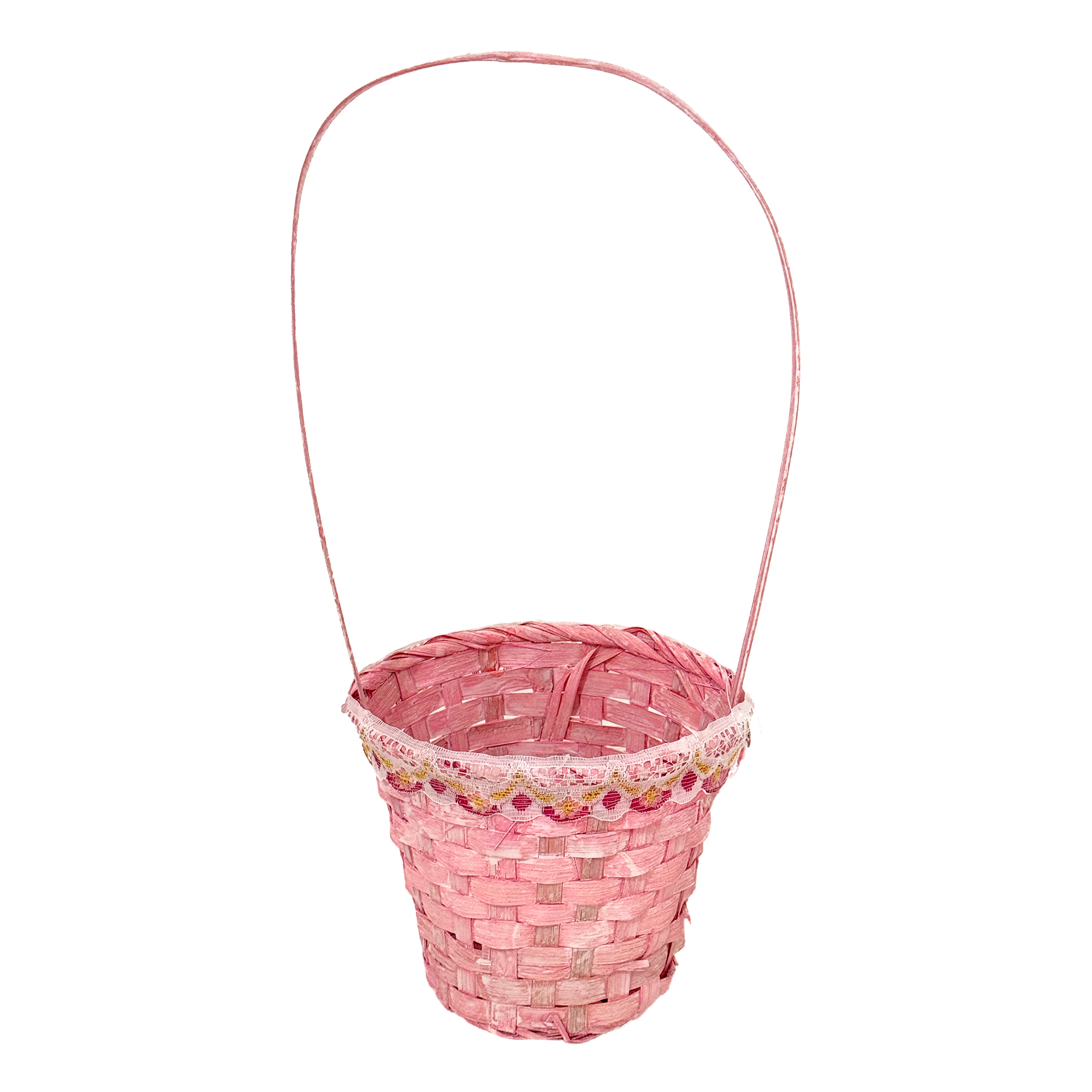 Корзина плетеная "Кант" (бамбук), D13,5xH12/36 см Розовый