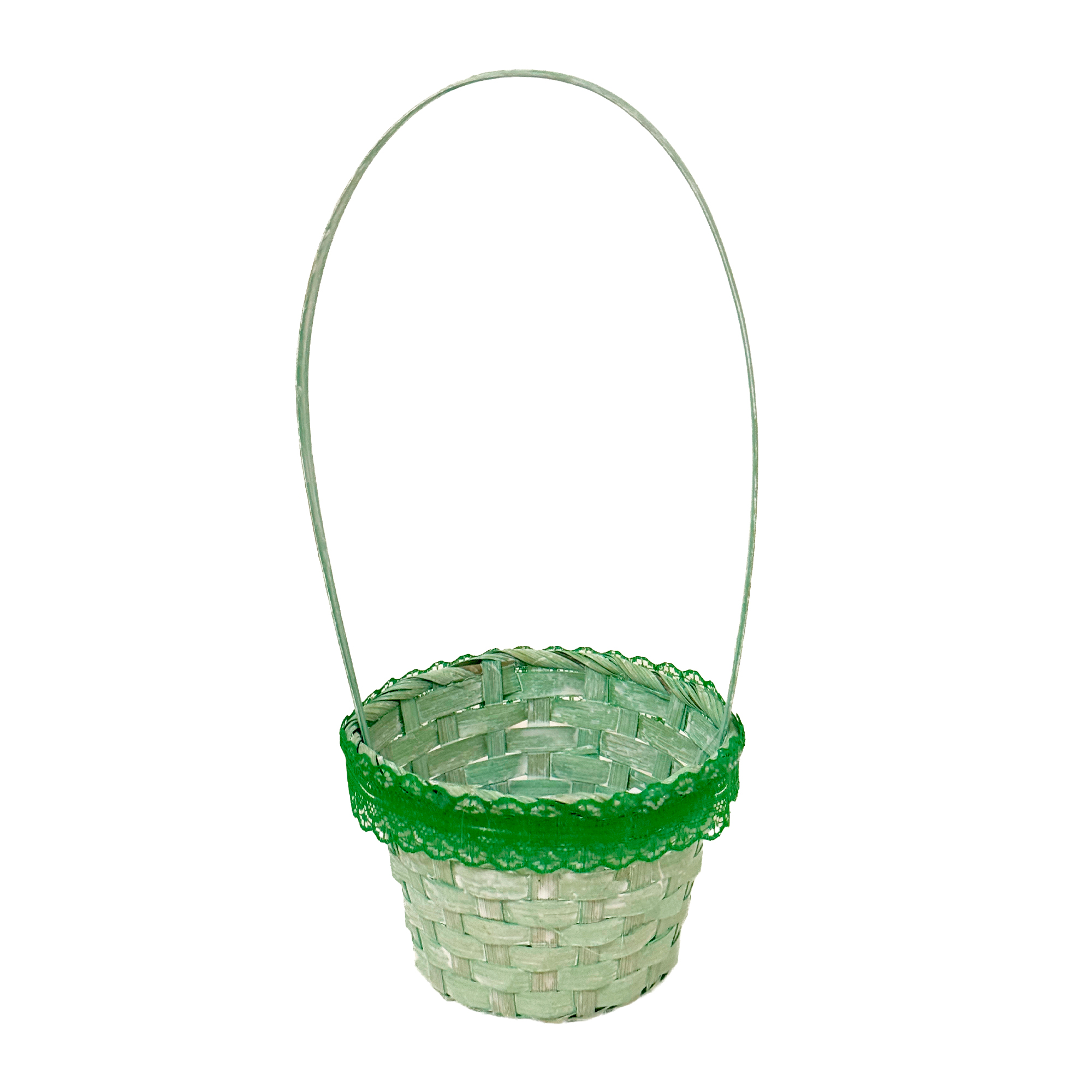 Корзина плетеная "Кант" (бамбук), D13xH9,5/28 см Зеленый