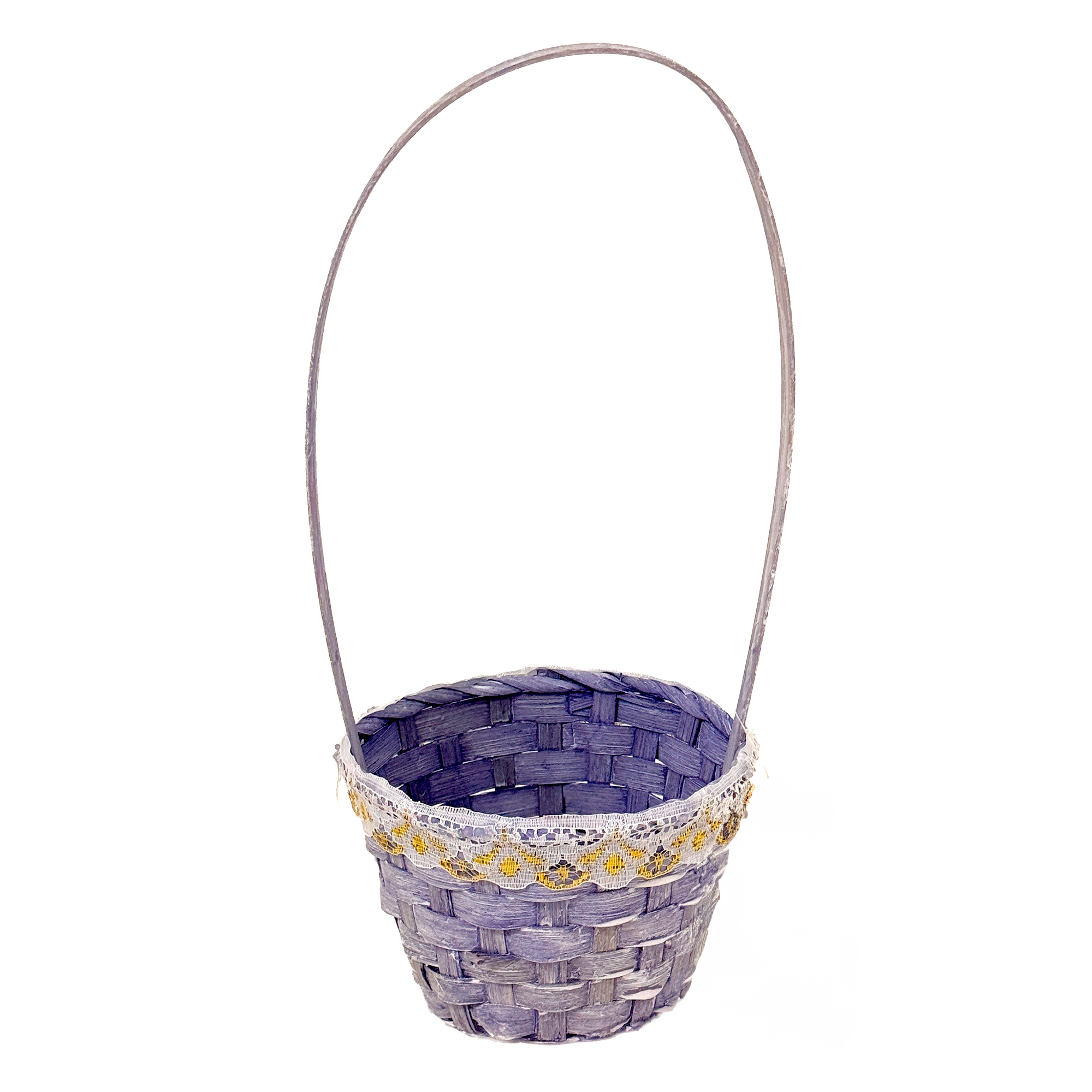 Корзина плетеная "Кант" (бамбук), D13xH9,5/28 см Фиолетовый