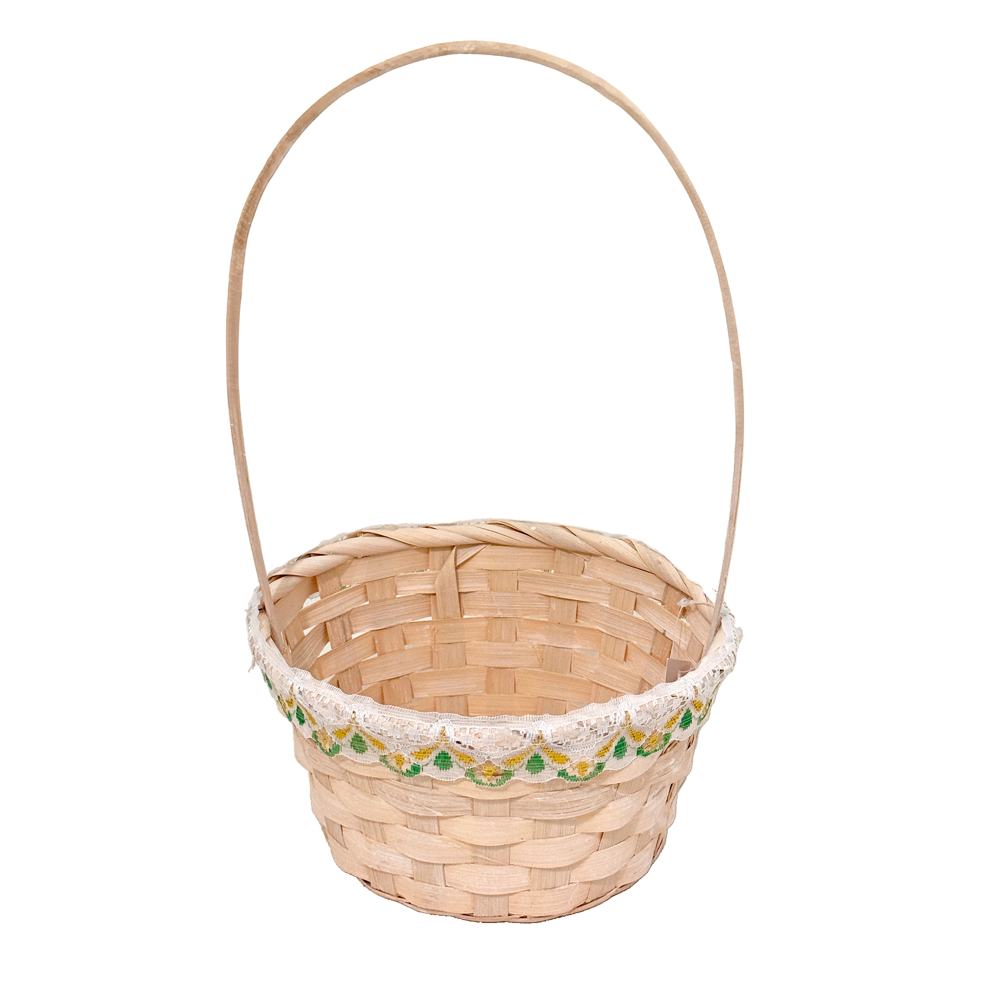 Корзина плетеная "Кант" (бамбук), D19xH9/32 см Белый